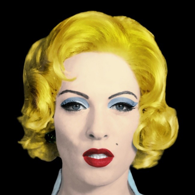 Warholian Monroe - yellow on black
